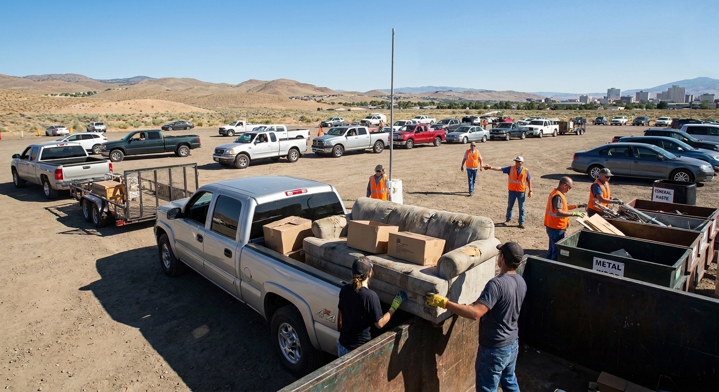 Cheapest ways to get rid of junk in Reno, including DIY hauling, donations, and recycling